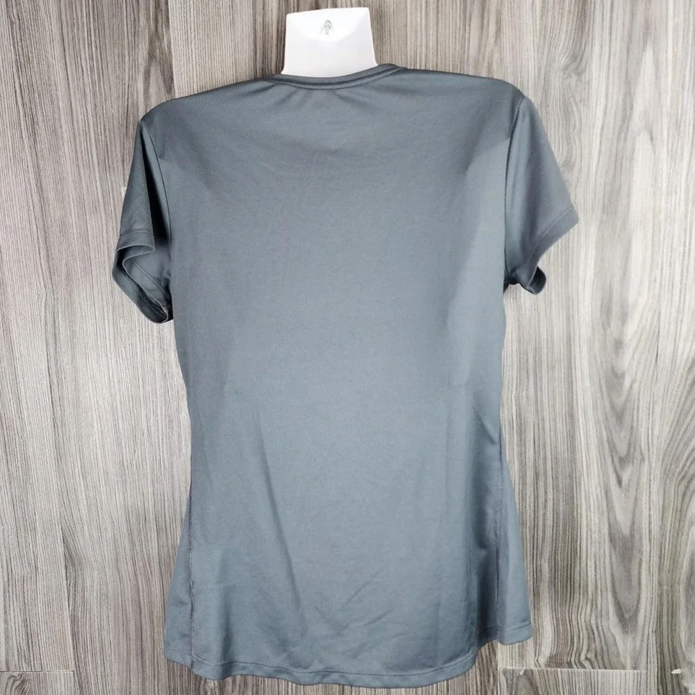 Nike Dri-FIT Womens Bear Butte CC Running Camp Graphic T-Shirt Gray Neon Green M - Picture 4 of 5
